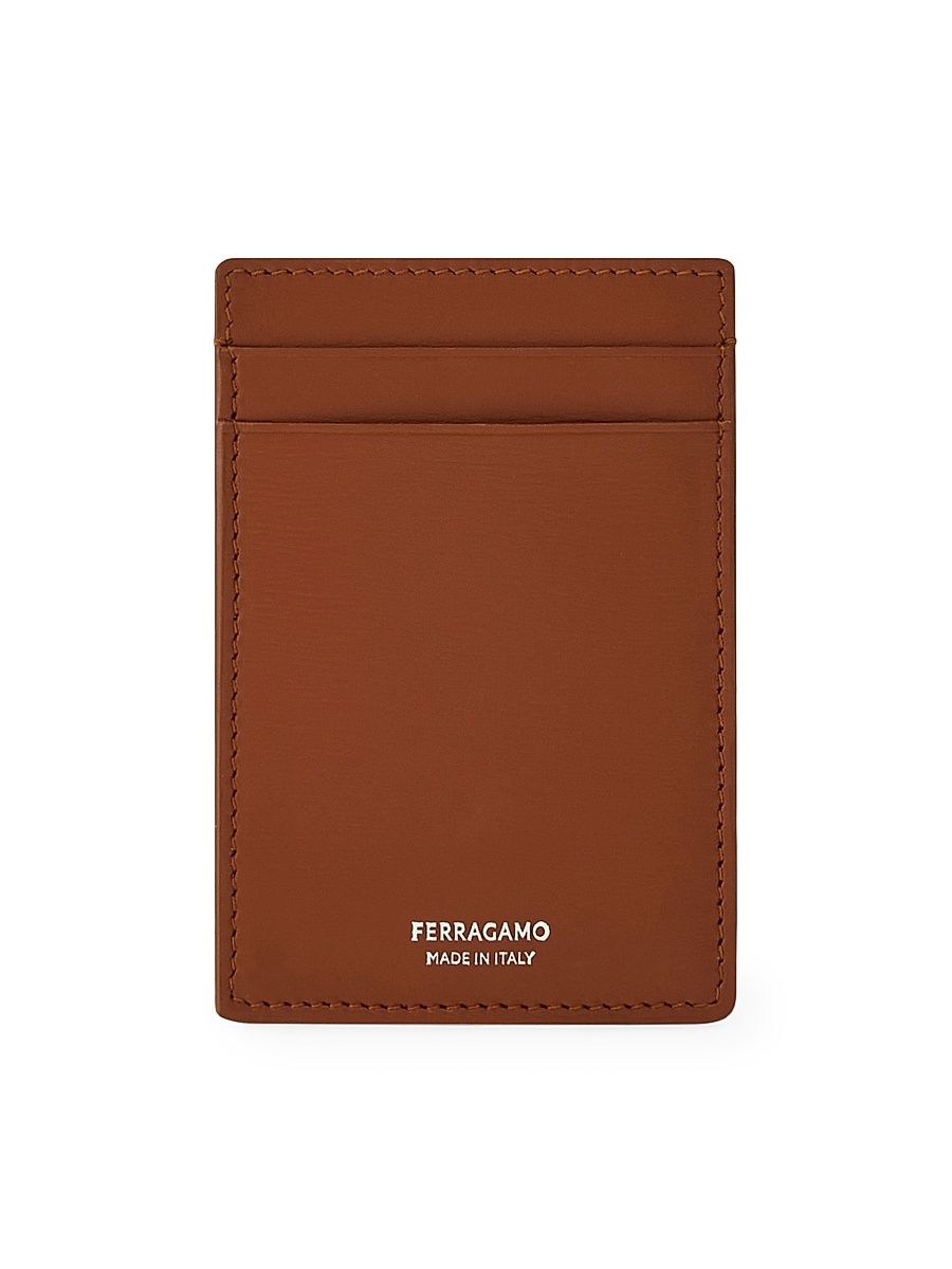 Men's Florence Leather Card Case & Money Clip - New Cognac