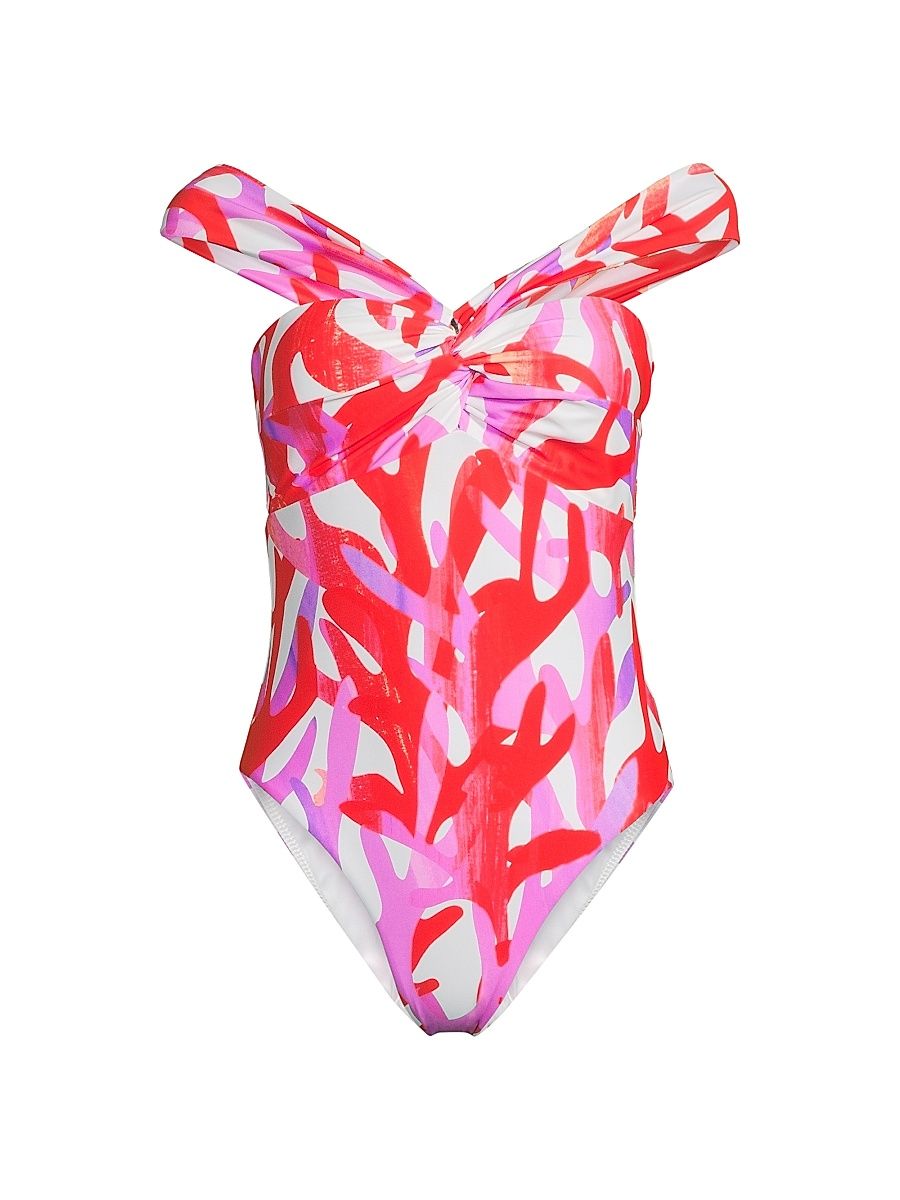 Women's Betsy Under The Sea One-Piece Swimsuit - Pink Multi - Size Small