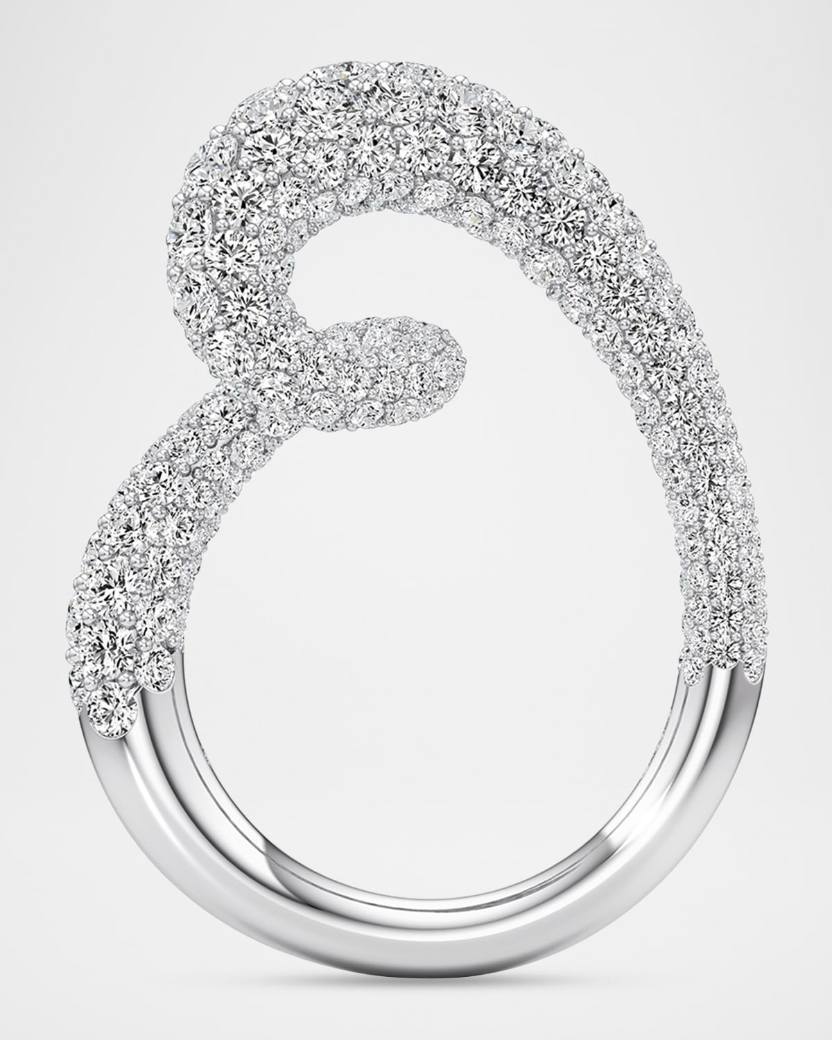 Whirlwind Half Lab-Grown Diamond Pave Ring in 18K White Gold