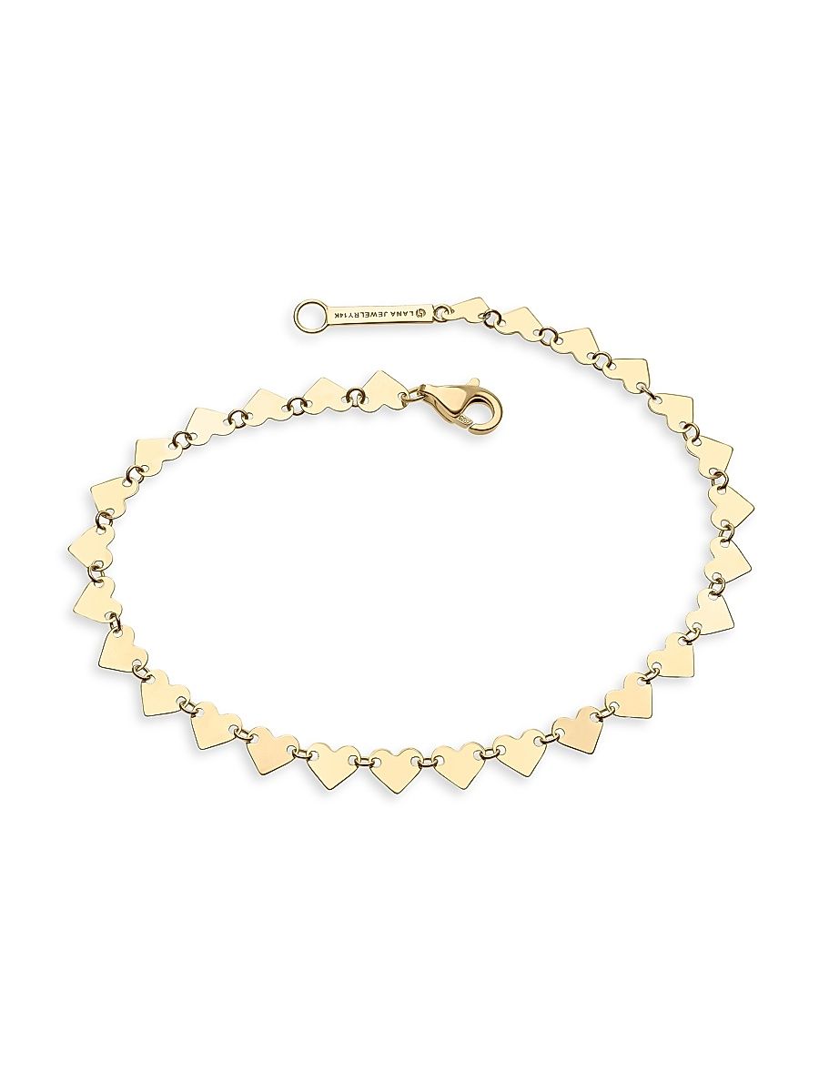Women's Heart 14K Yellow Gold Disc Chain Bracelet - Yellow Gold