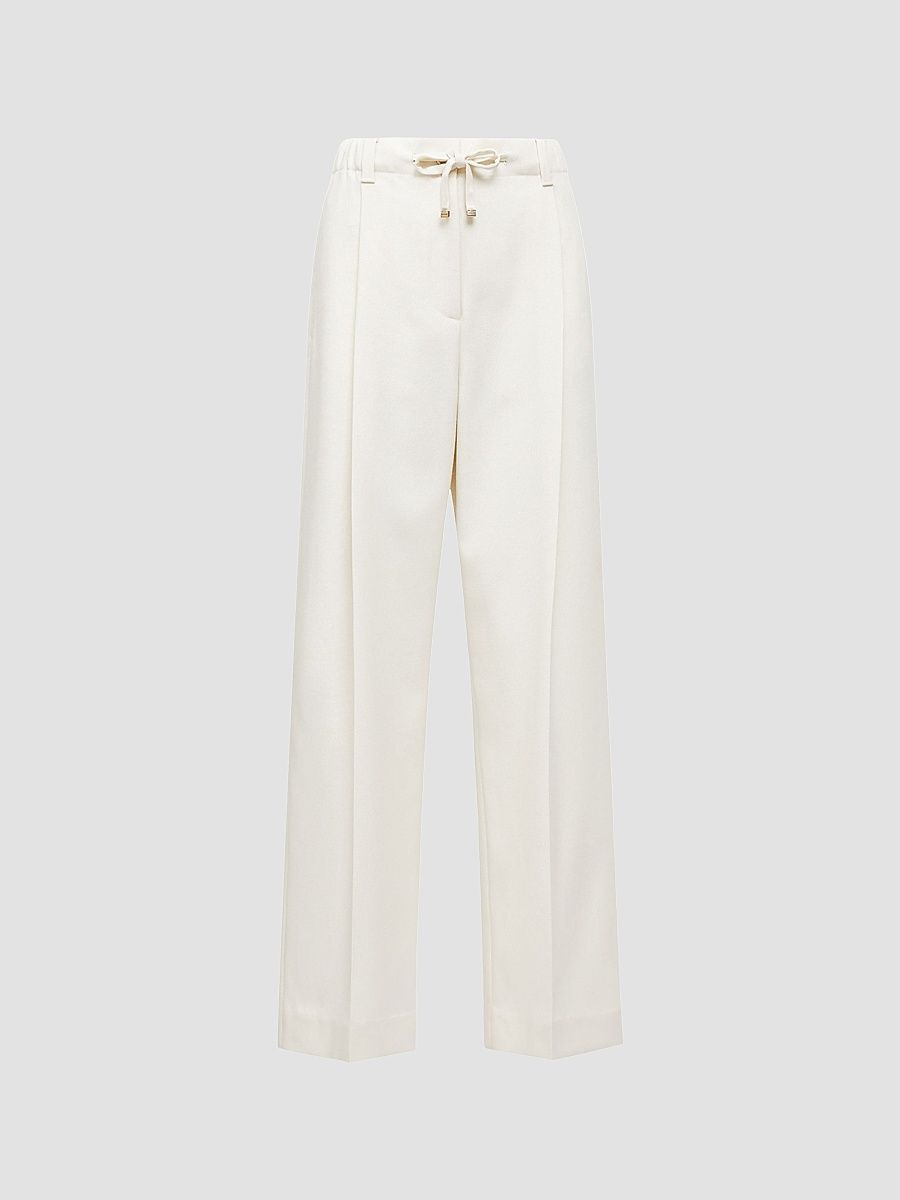 Women's Pants in Wool Gabardine - White - Size Large