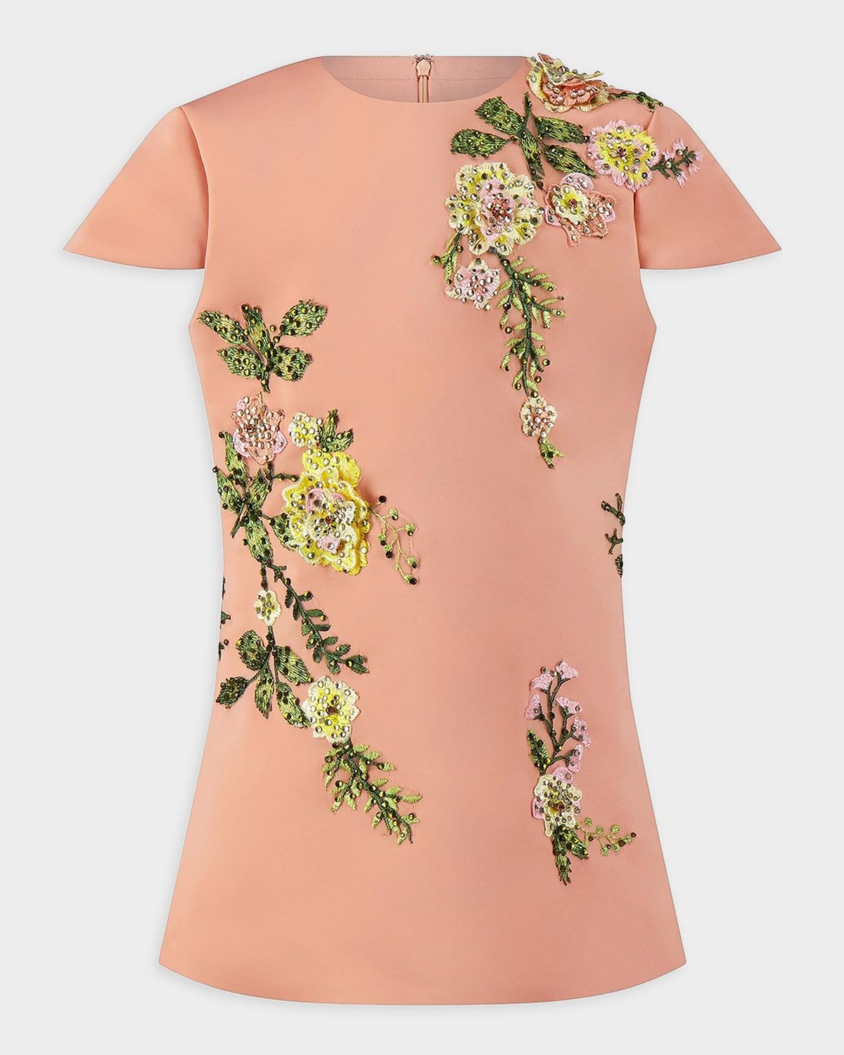 Girl & apos;s Floral Embroidered Mini Shift Dress, Size 4-14