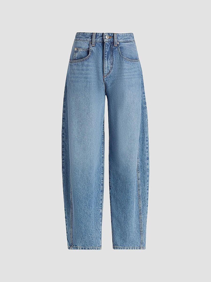 Isabel Marant Women's Oriane Barrel Mid-Rise Jeans - Light Blue - Size 10