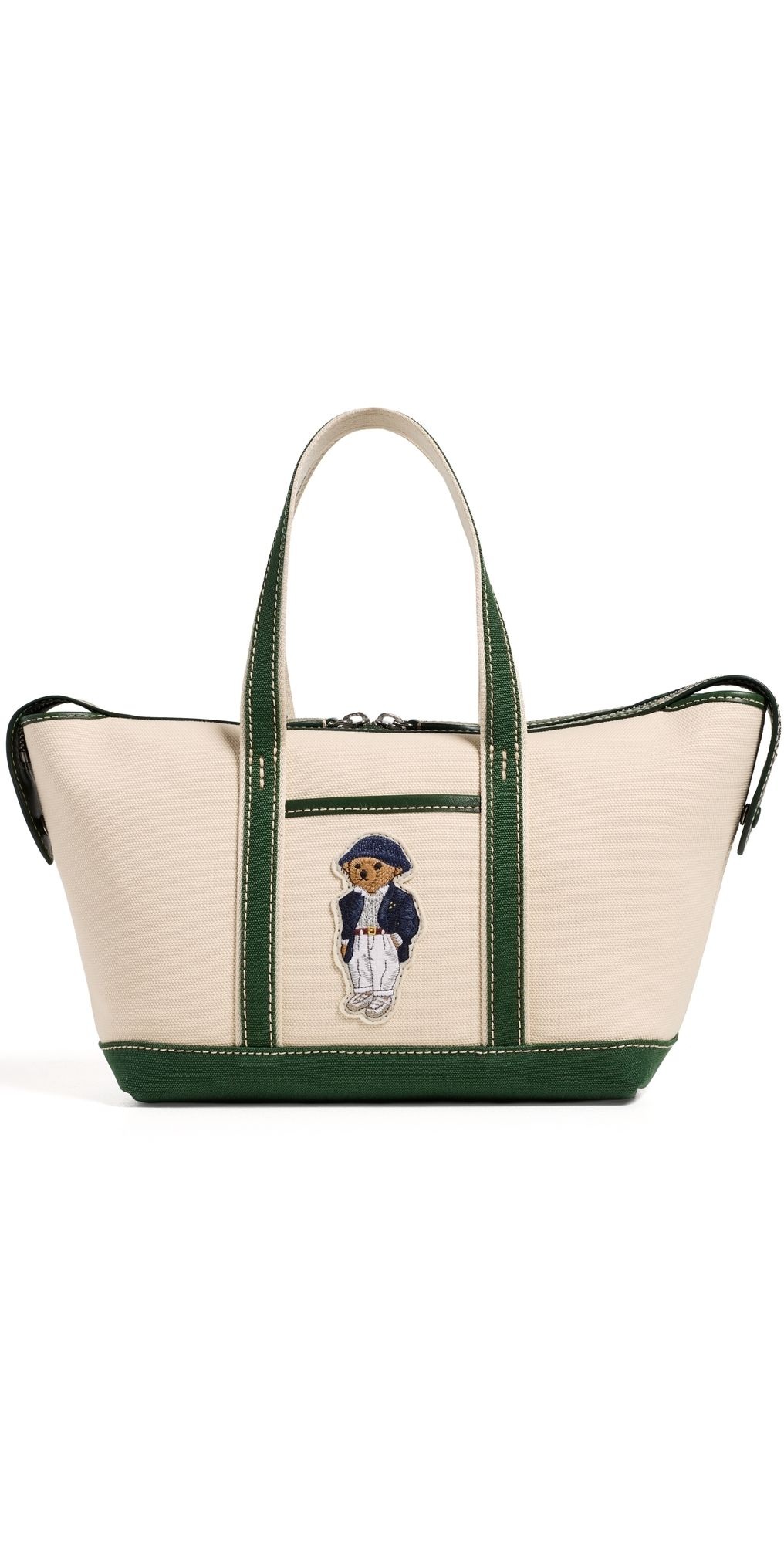 Polo Ralph Lauren Spring Bear Mini Shopper Tote Ecru/Juniper One Size
