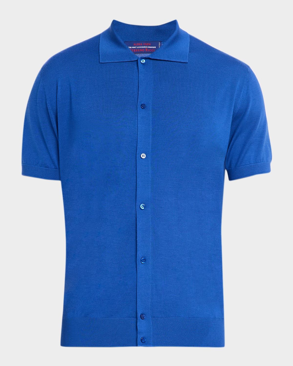 Men & apos;s Alpha Yarn Cashmere Short-Sleeve Polo