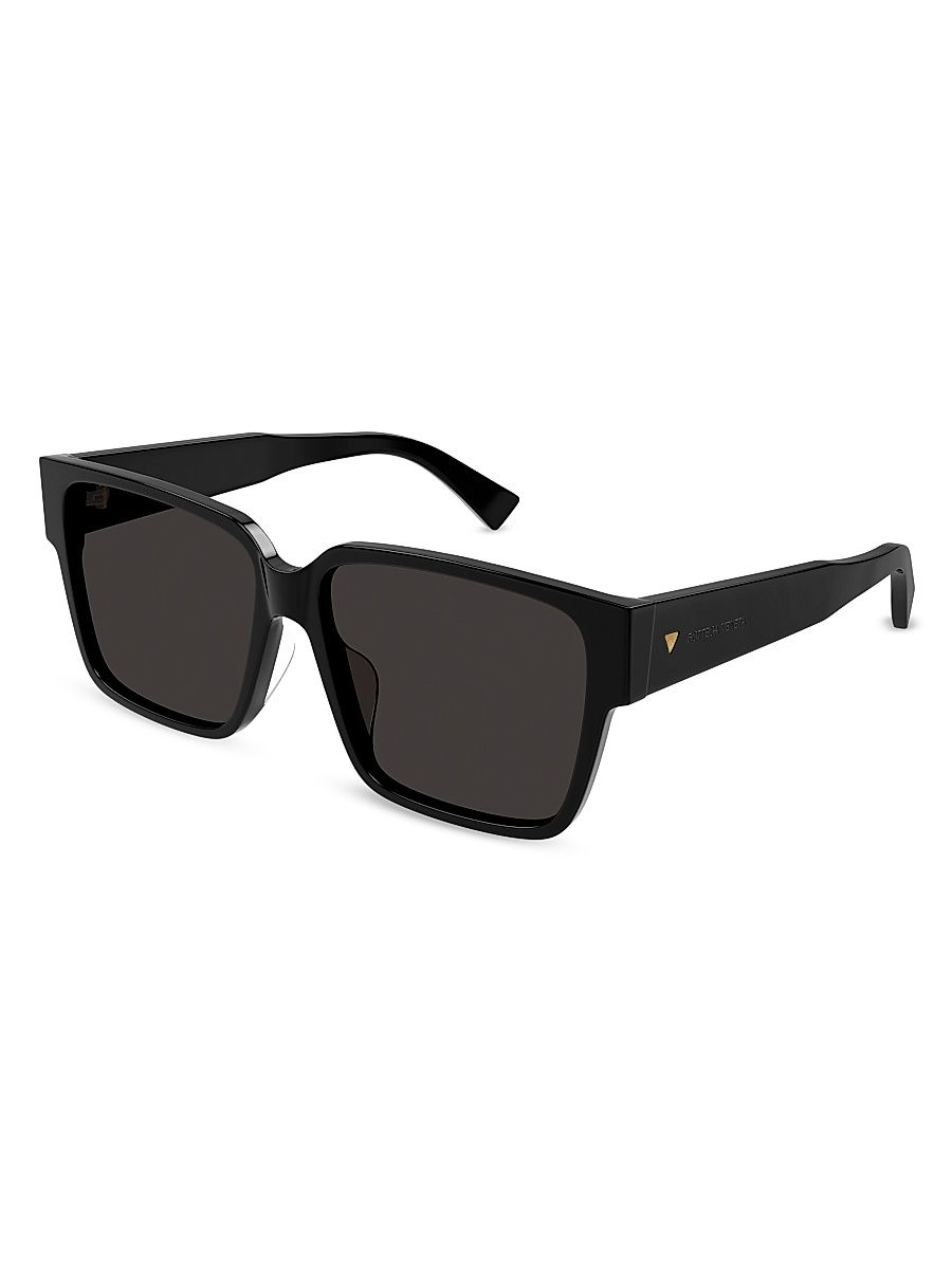Women's Bold Triangle Stud 59MM Square Sunglasses - Black Dark Grey