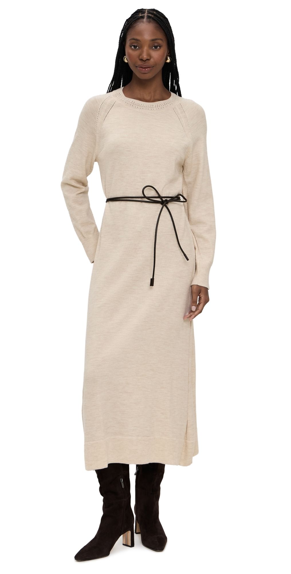 rag & bone Loren Long Belted Dress Ivory S