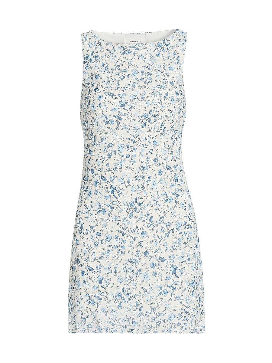 Women's Dale Floral A-Line Minidress - Nile - Size XL