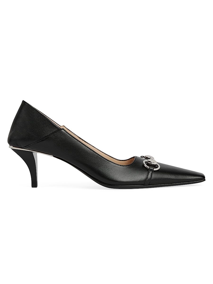 Women's La Famiglia Neo 55MM Horsebit Leather Pumps - Nero - Size 11