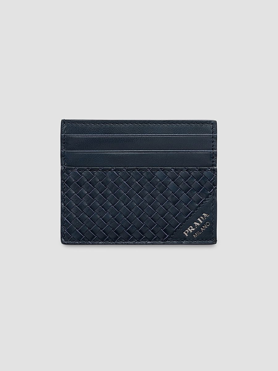 Men's Leather Card Holder - Teal Blue