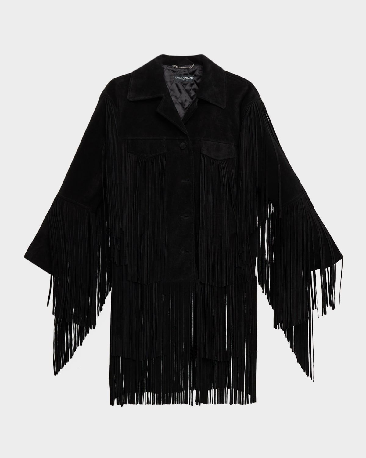 Fringe Suede Single-Breasted Jacket