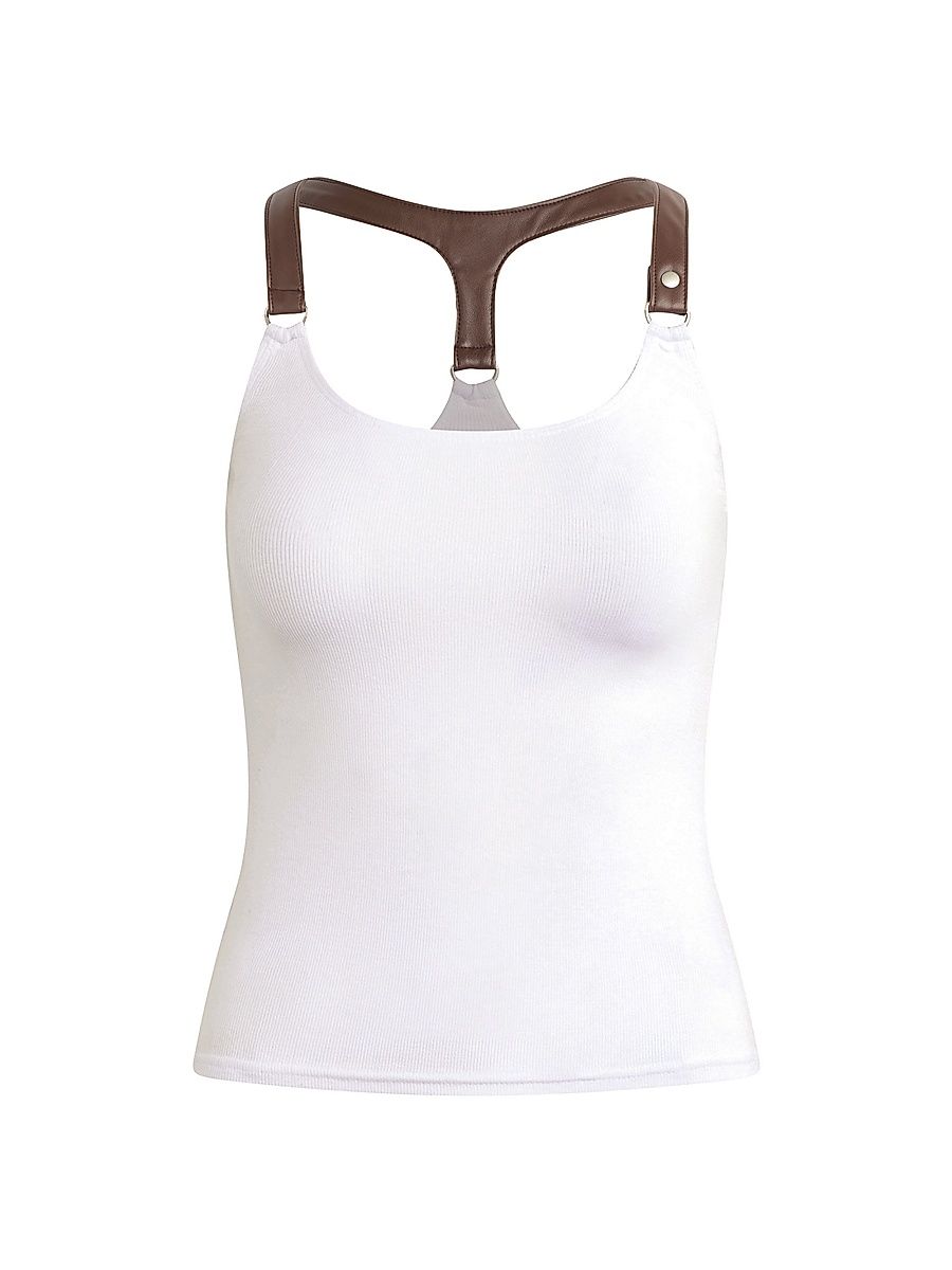 Women's Harness Stretch Tank - White - Size Medium