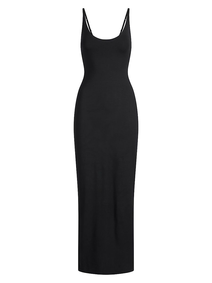 Women's Smooth Layers Scoop Neck Long Dress - Obsidian - Size XS
