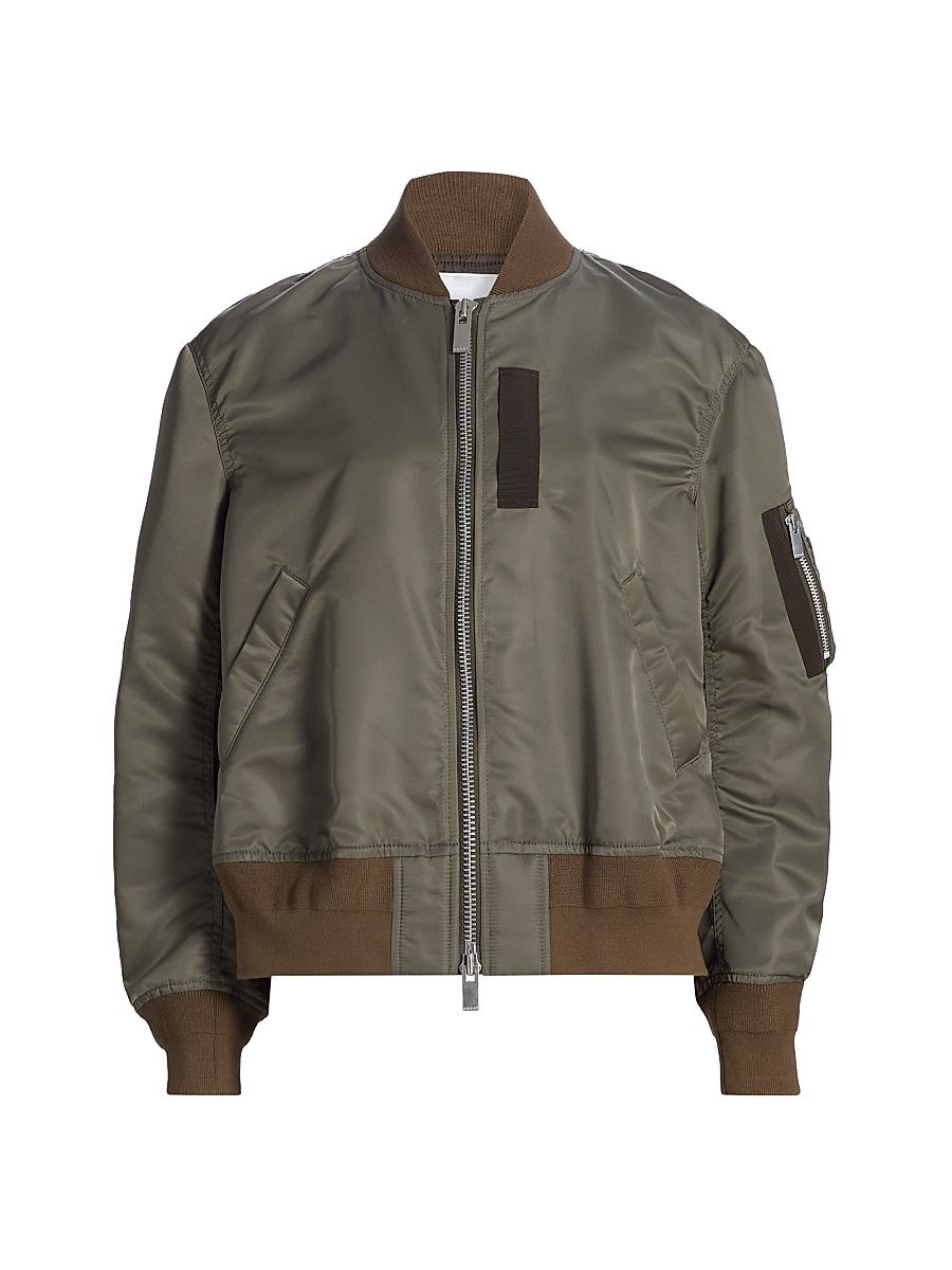 Women's Twill Bomber Jacket - Taupe - Size XL