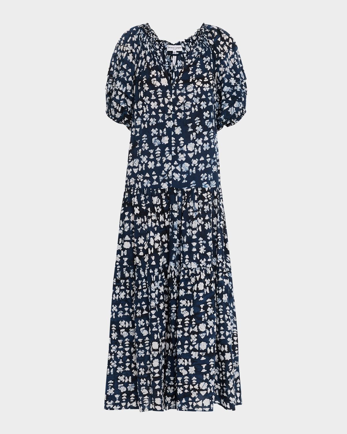 Uva Tiered Abstract-Print Maxi Dress