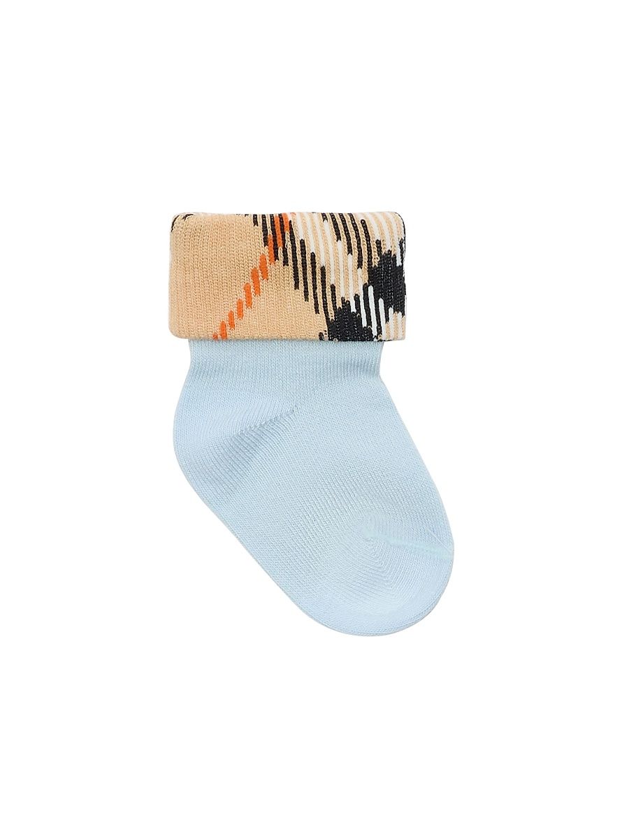 Baby Boy's Newborn 2-Pack Check Socks - Ice Blue - Size 6 Months