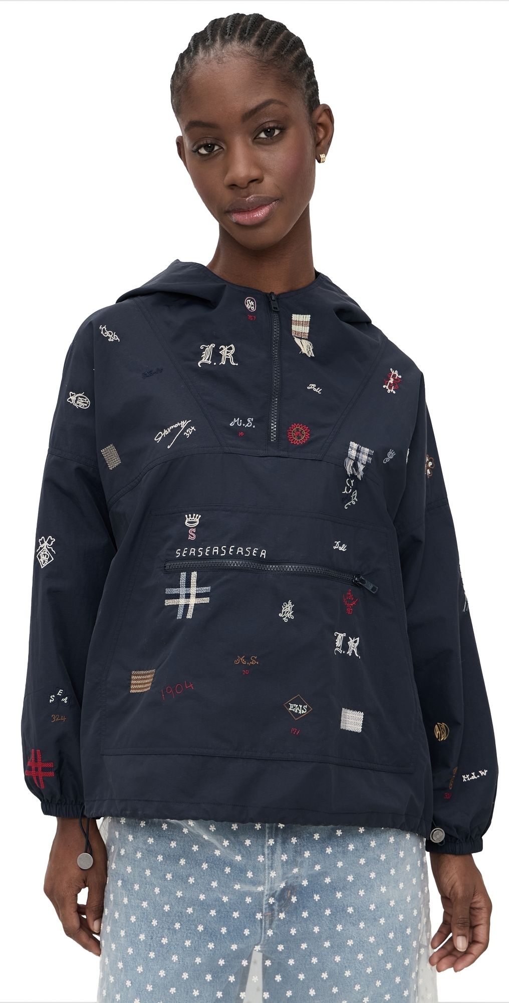 Sea Claira Embroidered Anorak Navy L
