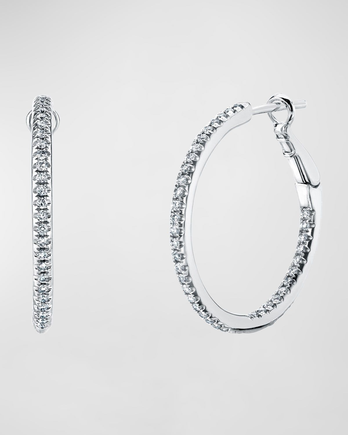 x Danielle Klein 18k Gold Round Diamond Hoop Earrings, 0.75tcw/0.75"L