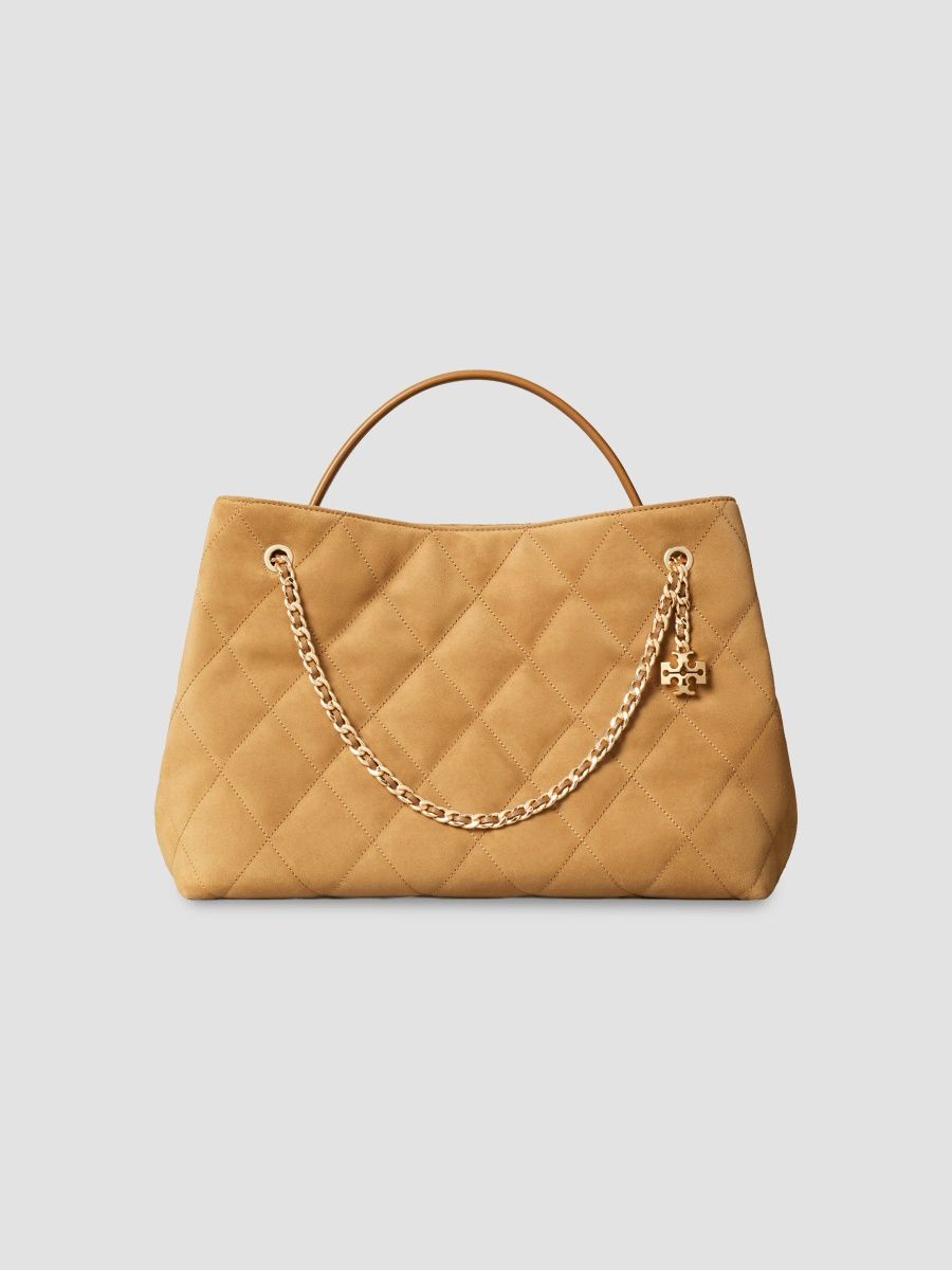 Tory Burch Women's Fleming Suede Carryall Shoulder Bag - Toffee