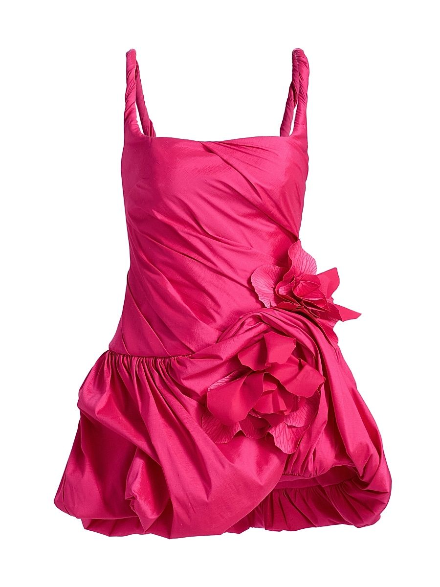 Women's Maxey 3D Floral Bubble Minidress - Magenta - Size 12