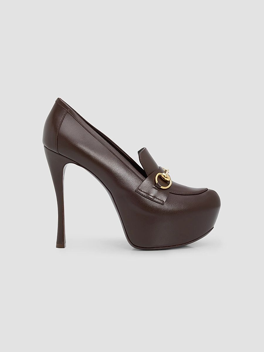Gucci Women's Flame 130MM Platform Pumps - Spiced Brown - Size 5