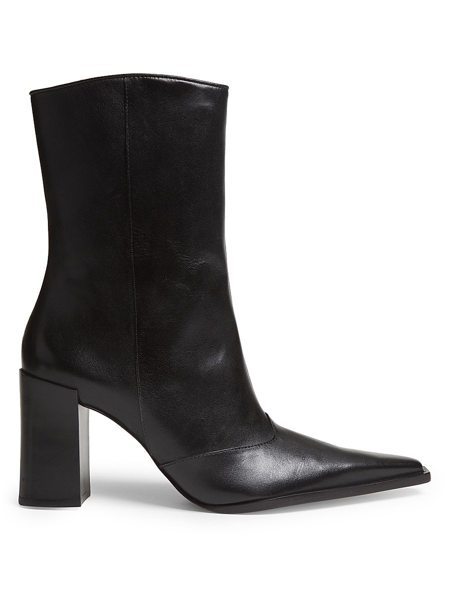 Women's Raffaela 90MM Leather Booties - Black - Size 9