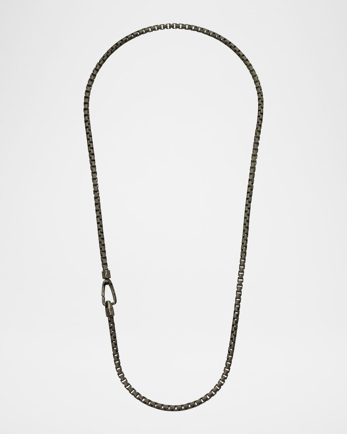 Men & apos;s Carved Tubolar Oxidized Necklace in Silver, 52cm