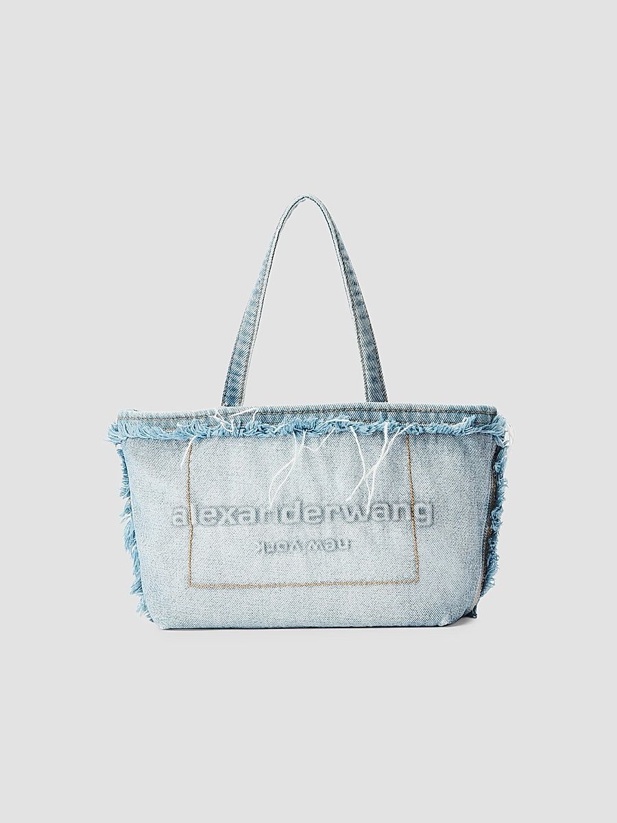 Women's Punch Small Denim Tote Bag - Bleach Blue