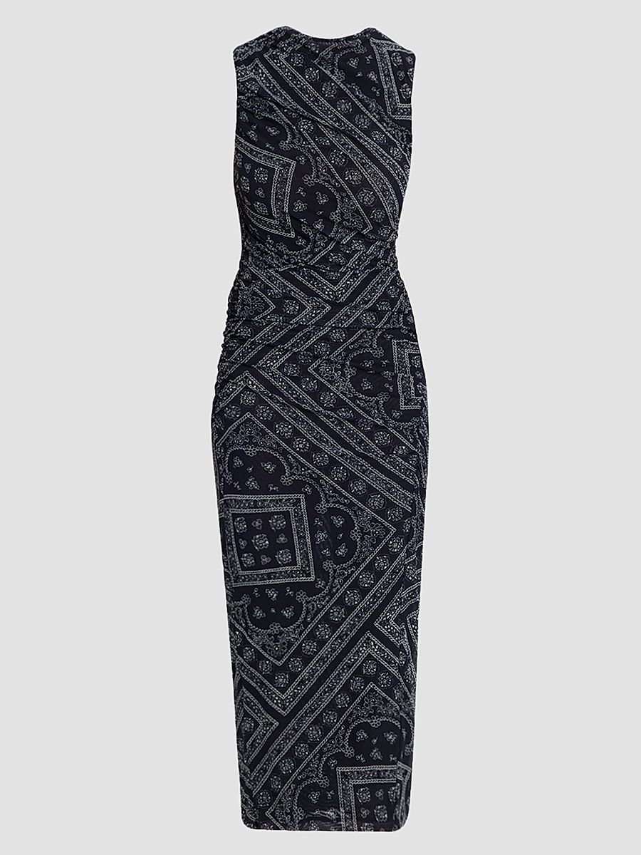 Women's Sylviani Paisley Print Midi Dress - Navy Dove - Size XL