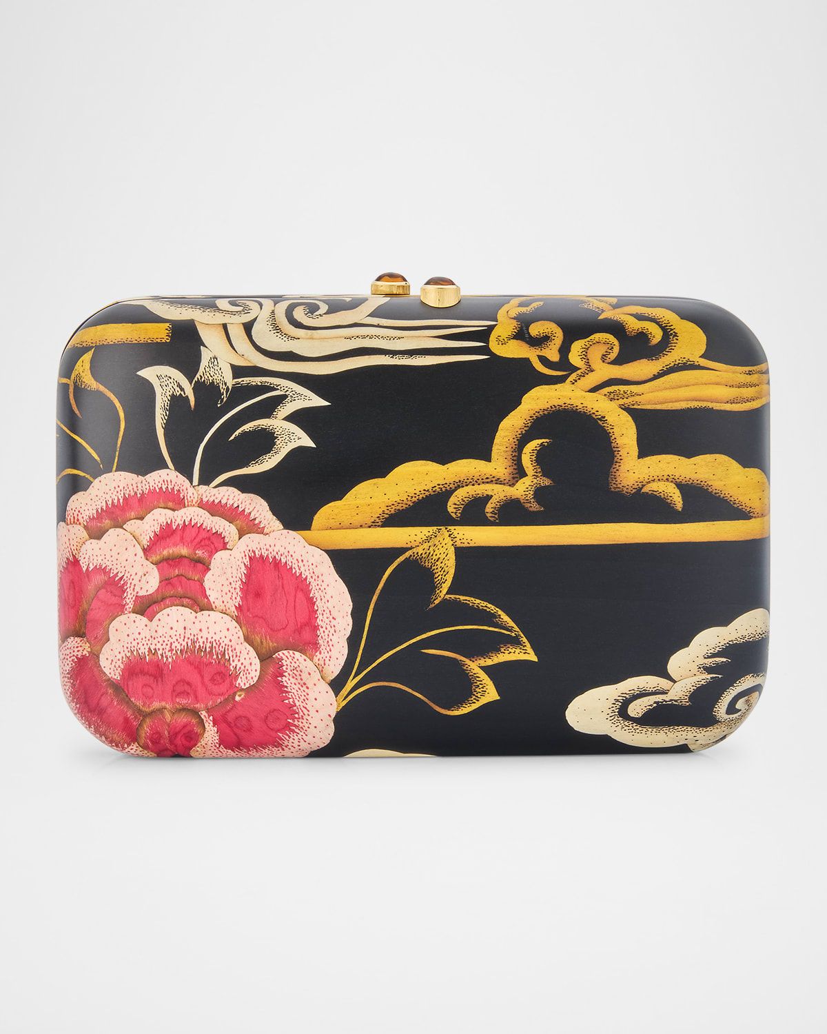 18K Yellow Gold Marquetry Tibetan Rose Clutch
