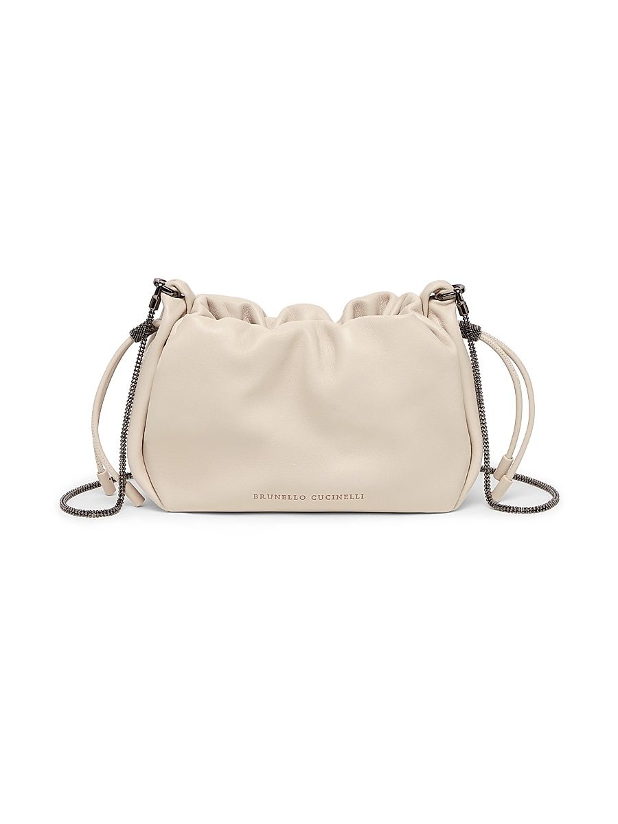Brunello Cucinelli Women's Mellow Mini Bucket Bag in Soft Leather - Ivory