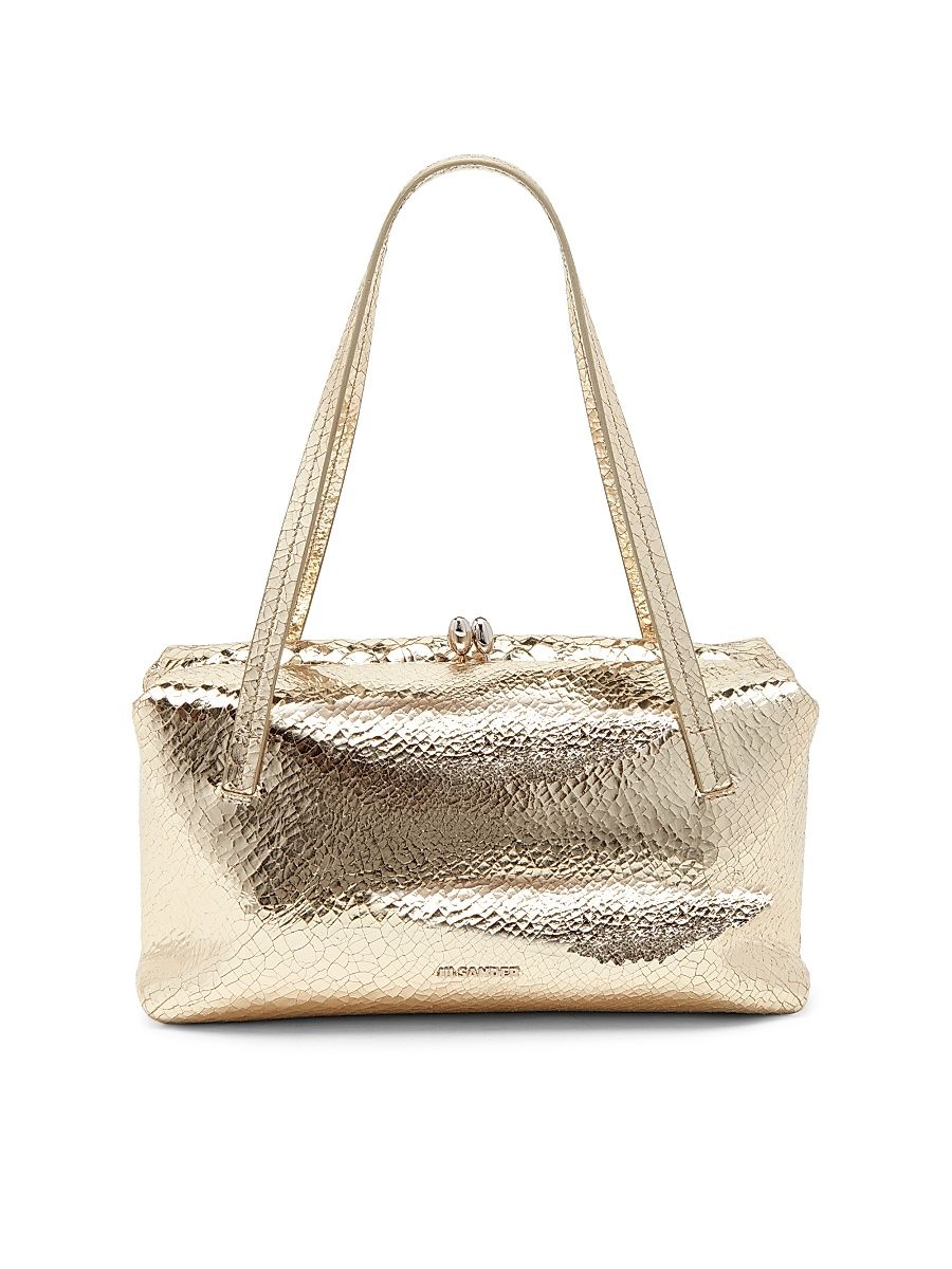 Women's Goji Pillow Leather Shoulder Bag - Platino