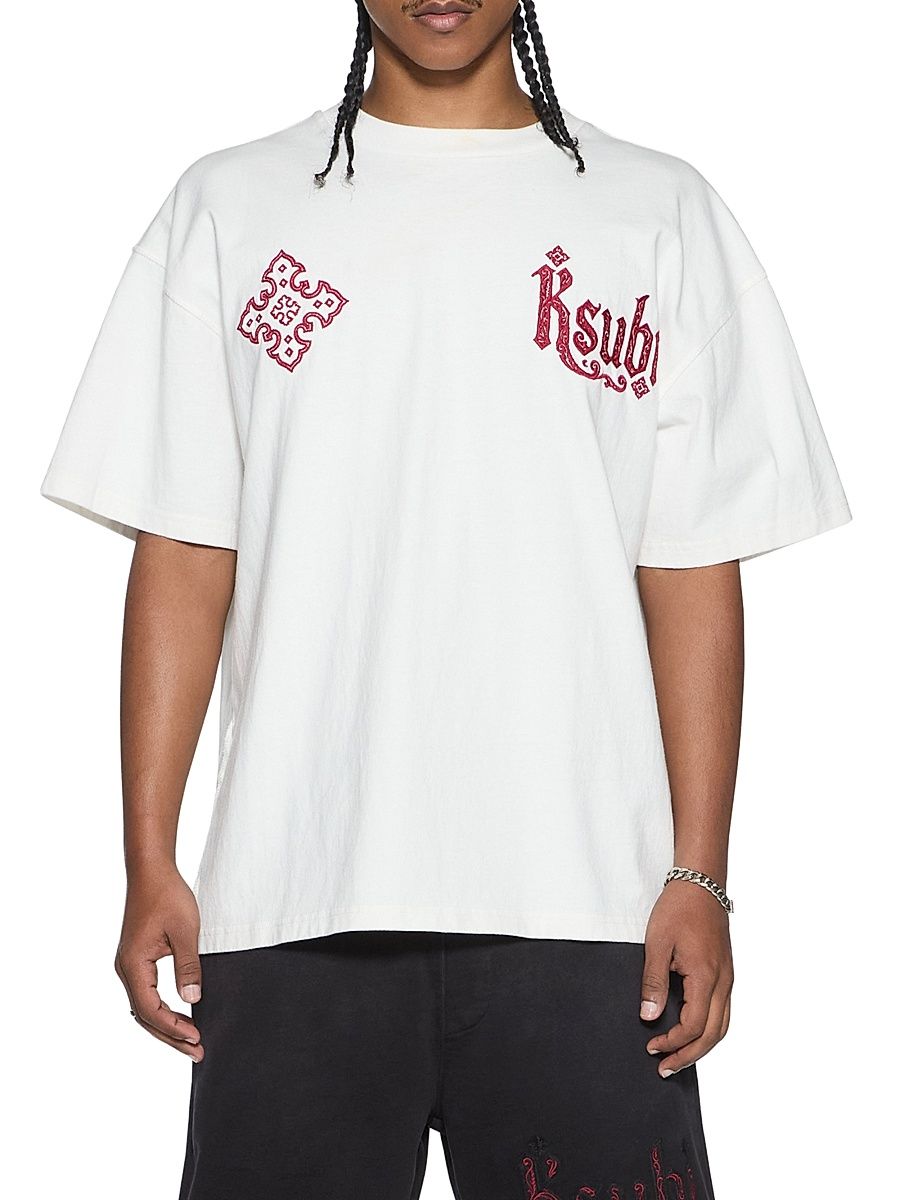 Men's Paise Ekcess Embroidered T-Shirt - White - Size XXL