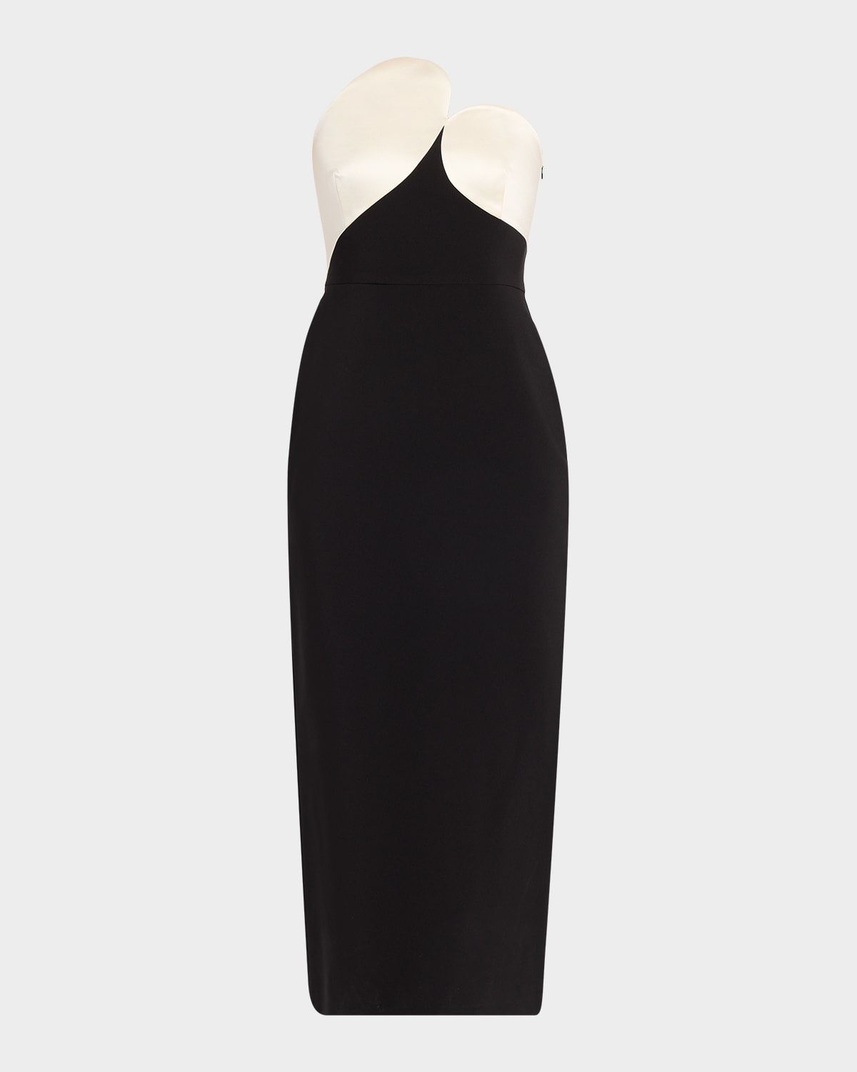 Court Strapless Two-Tone Bodycon Midi Dress