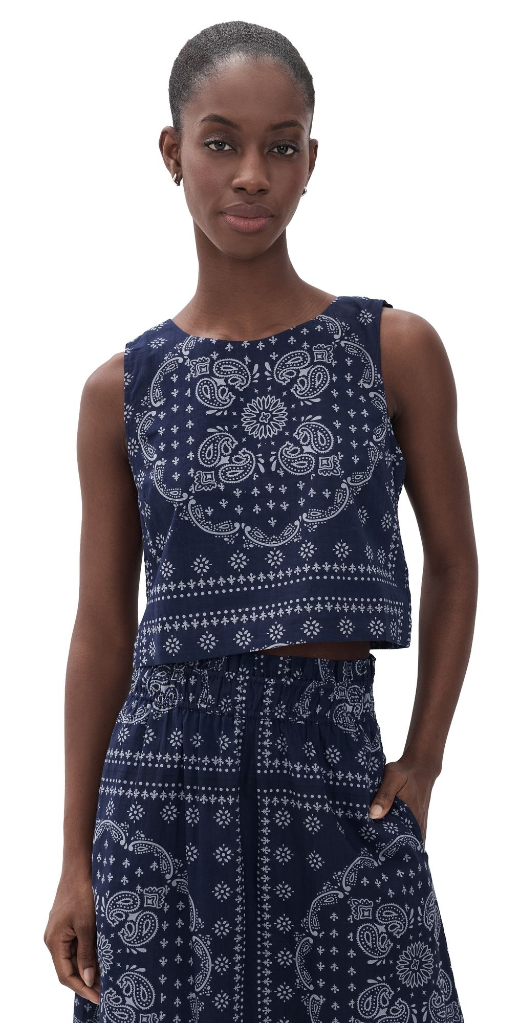 Marea Josie Tank Navy/Dusty Blue Bandana XS