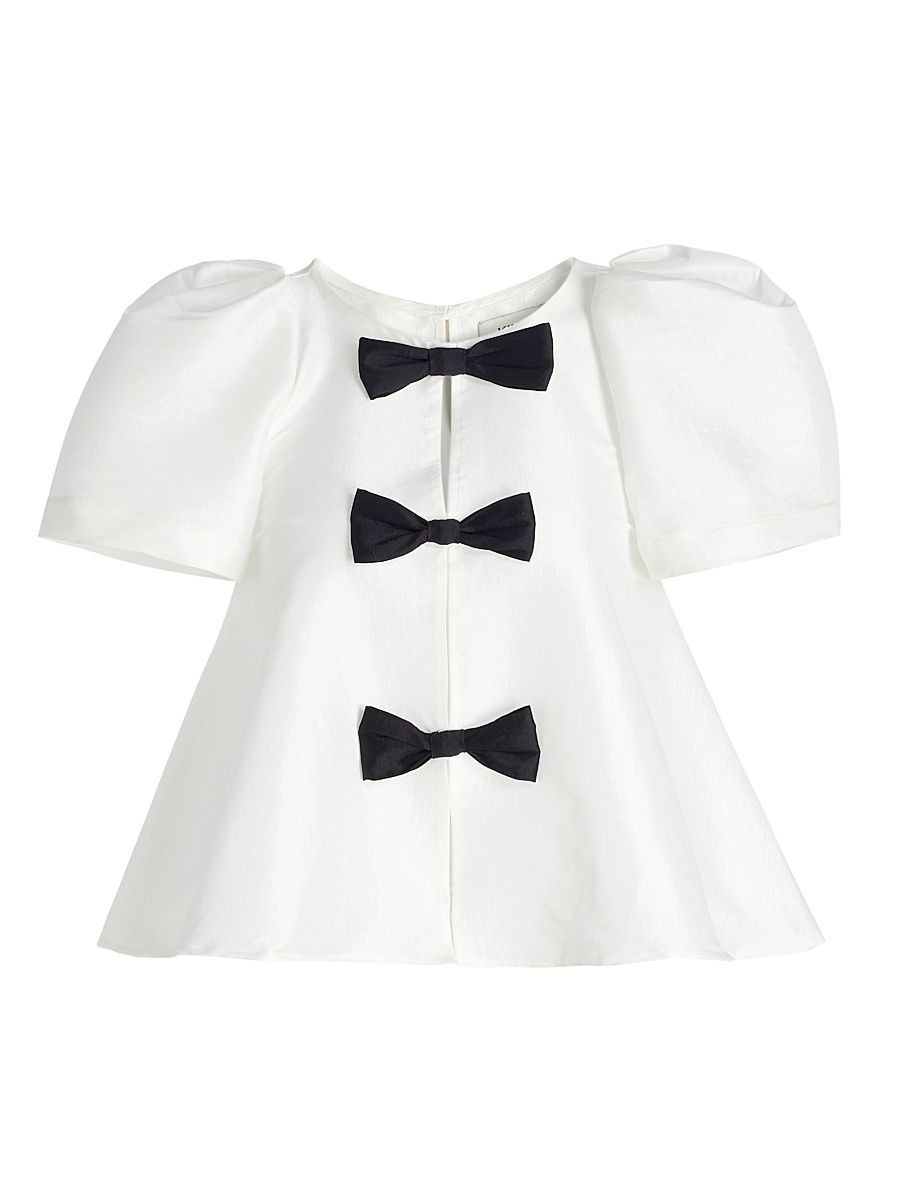 Women's Giorgia Taffeta Bow Top - White - Size 6