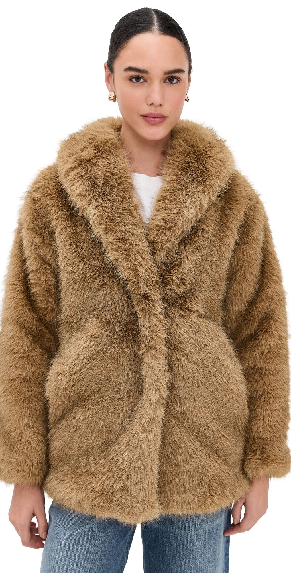 Z Supply Logan Faux Fur Coat Mink M