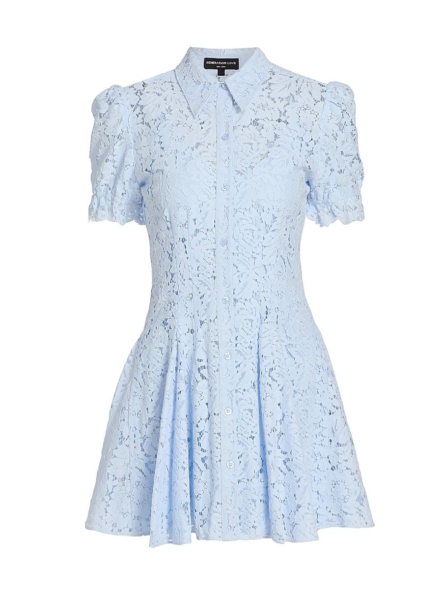 Women's Swanetta Lace Minidress - Light Blue - Size XL