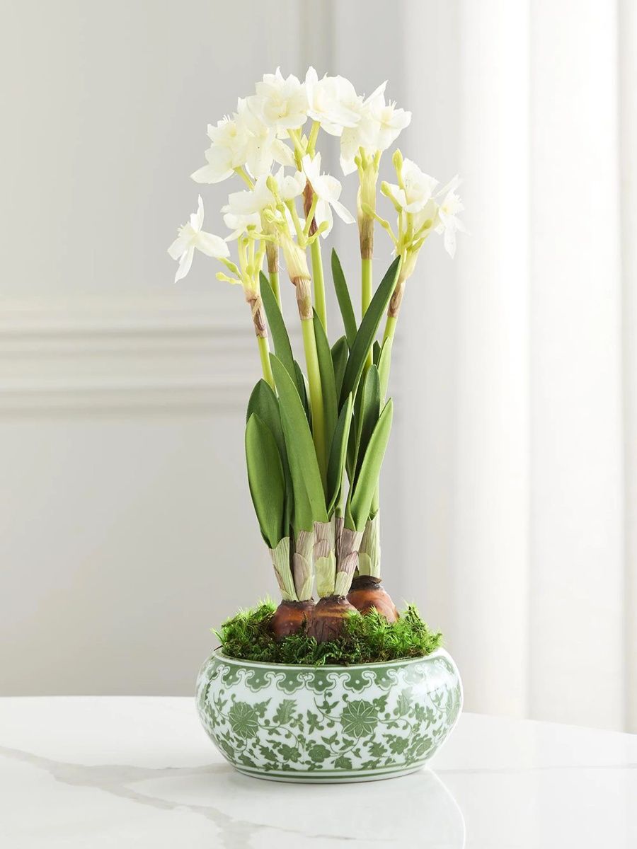 Artificial Paperwhite Narcissus Floral Arrangement - White