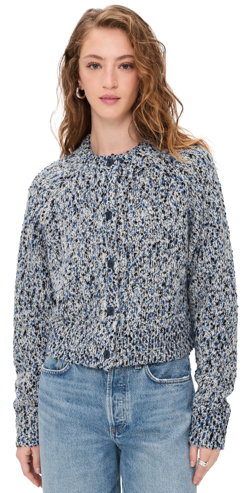 ALIGNE Tania Knitted Cardigan Blue Mix XL