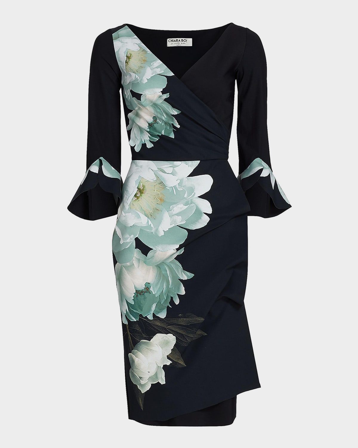 Triana Floral-Print Surplice Bodycon Dress