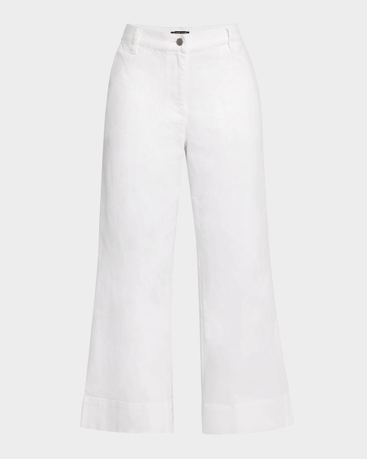 Garment-Dyed Stretch Denim Crop Pants