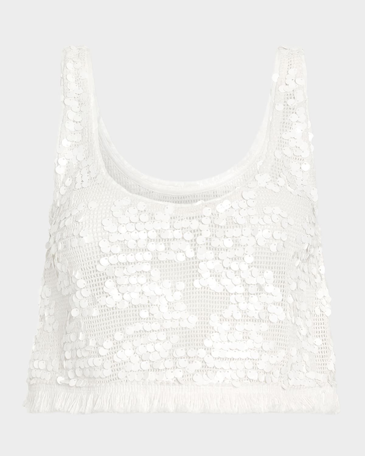 Kyra Paillette Scoop-Neck Coverup Top