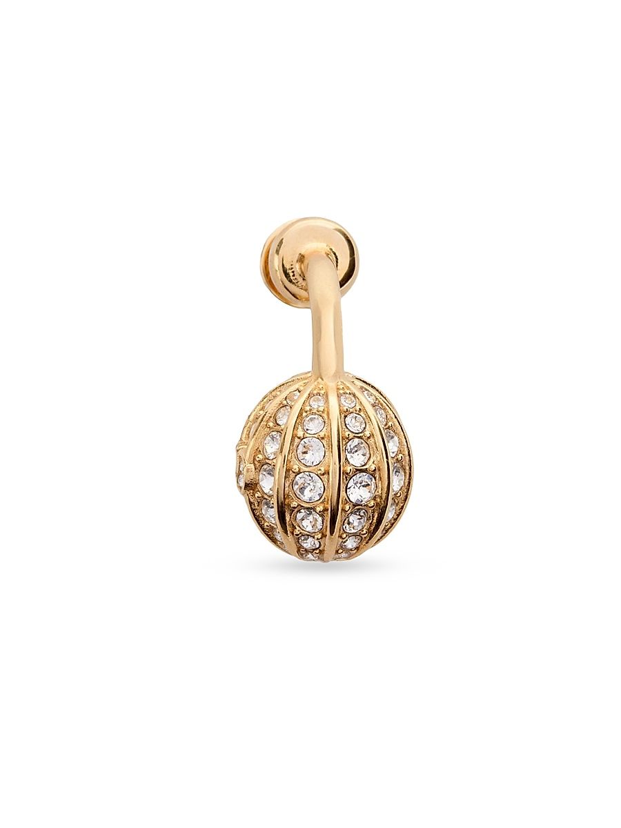 Women's Poetique Des Gouttes Mono Earring in Metal and Swarovski Crystals - Gold Crystal