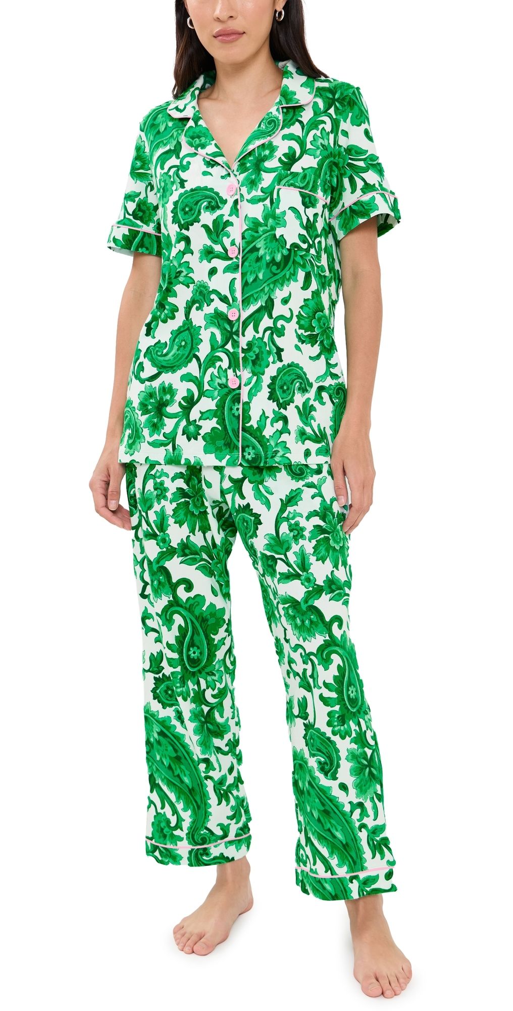 BedHead PJs Sorrento Verde Cropped Pajama Set Sorrento Verde XL