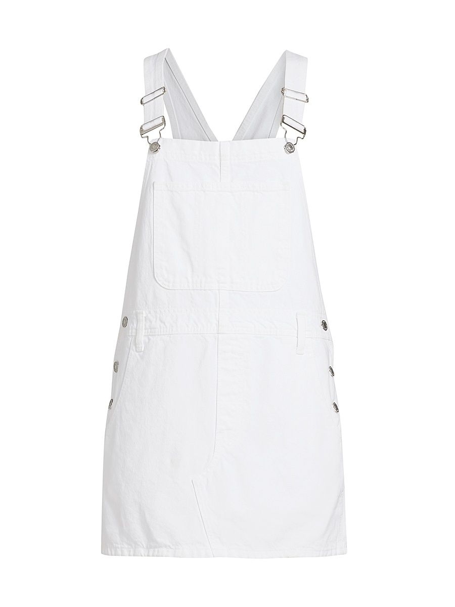 Women's The Overall Denim Minidress - White - Size Large