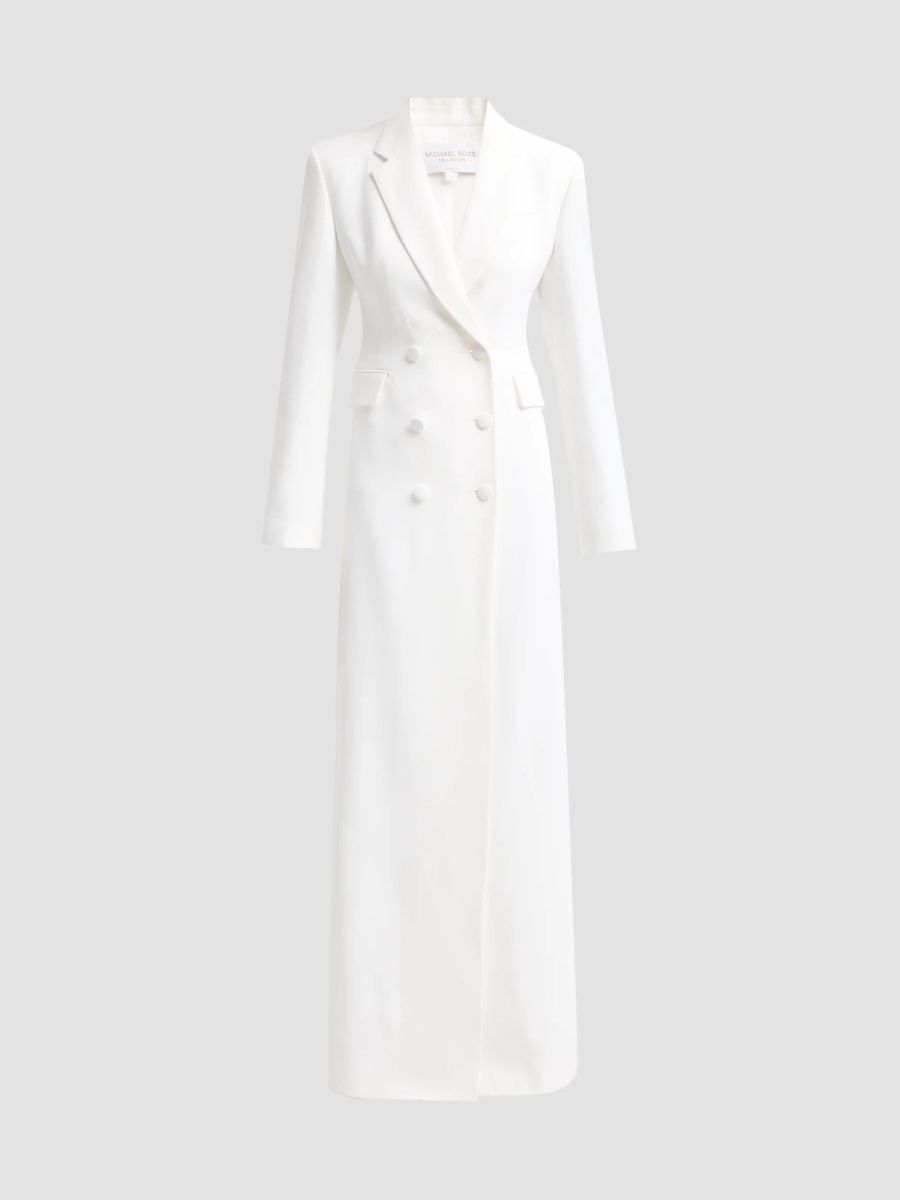 Michael Kors Collection Women's Double-Breasted Tuxedo Gown - Optic White - Size 0