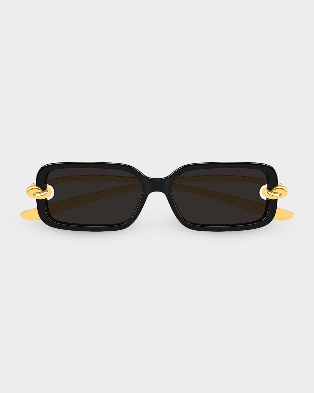 56mm Acetate & Metal Rectangular Sunglasses
