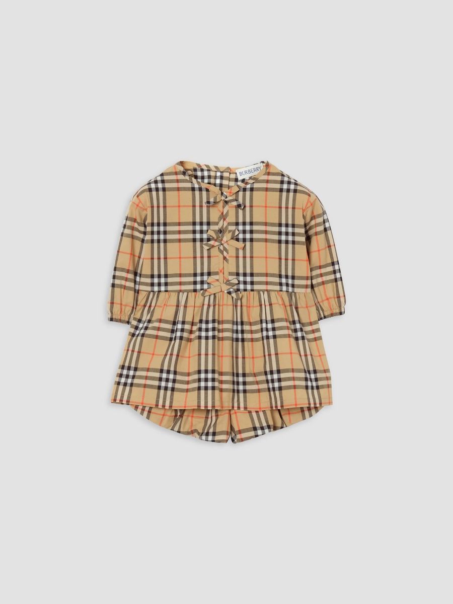 Burberry Girl's Baby Girl's Check Cotton Dress - Sand Check - Size 9 Months