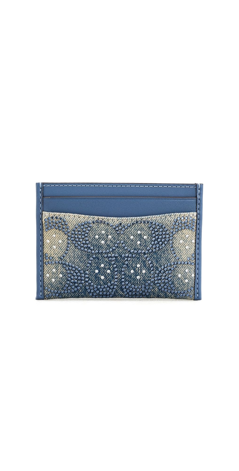 Coach Crystal Signature Denim Essential Card Case Denim One Size